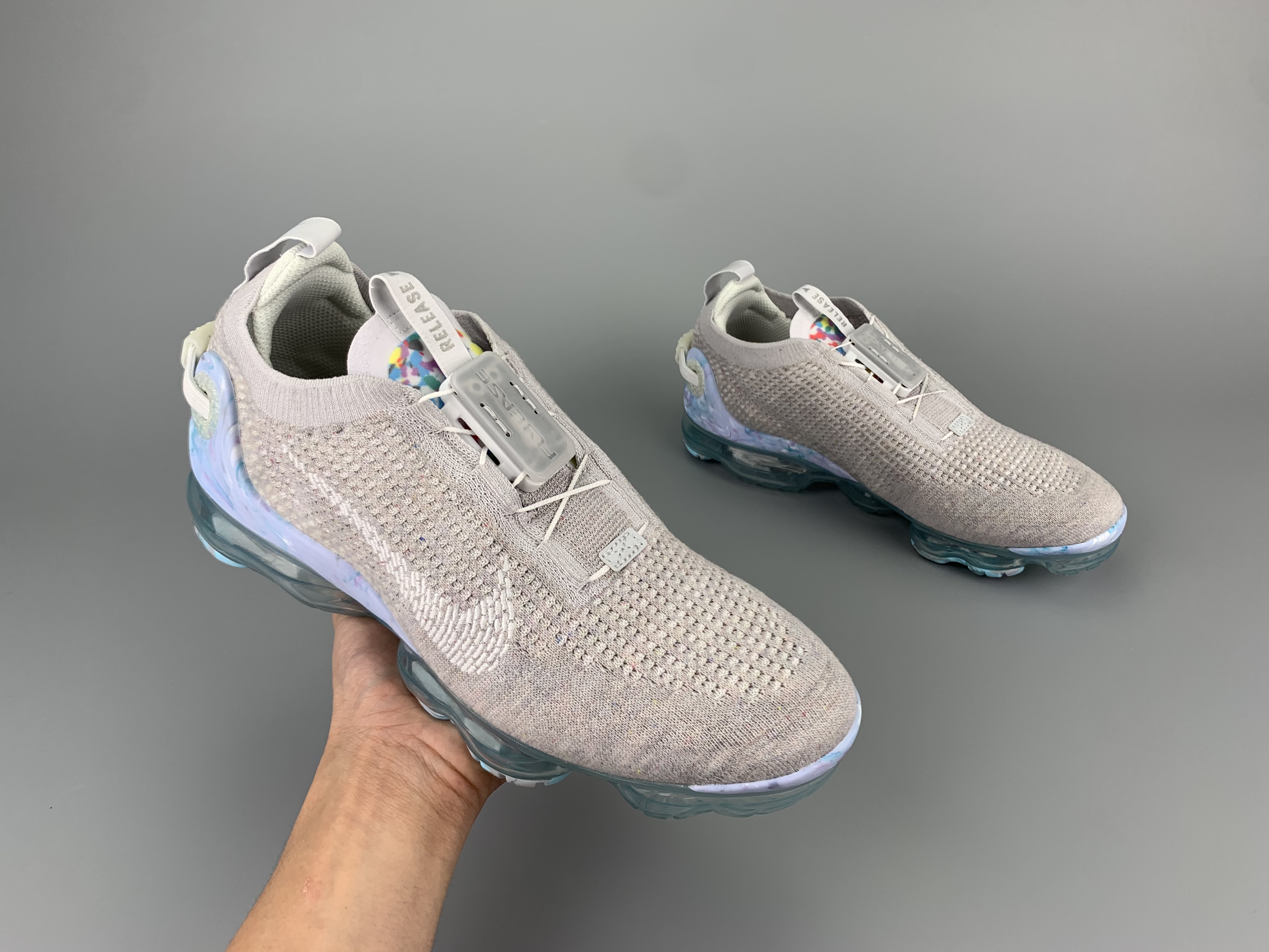 New Nike VaporMax 2020 Grey Blue Sole Shoes For Women